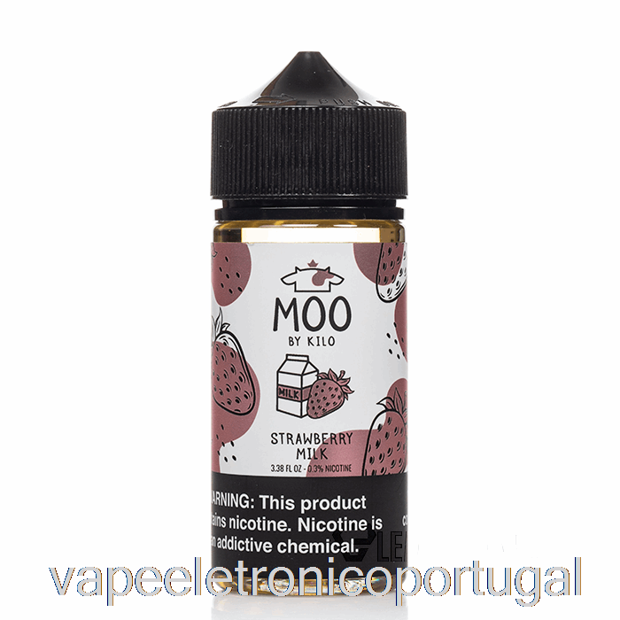 Vape Eletrônico Leite Morango - Moo E-liquids - 100ml 3mg